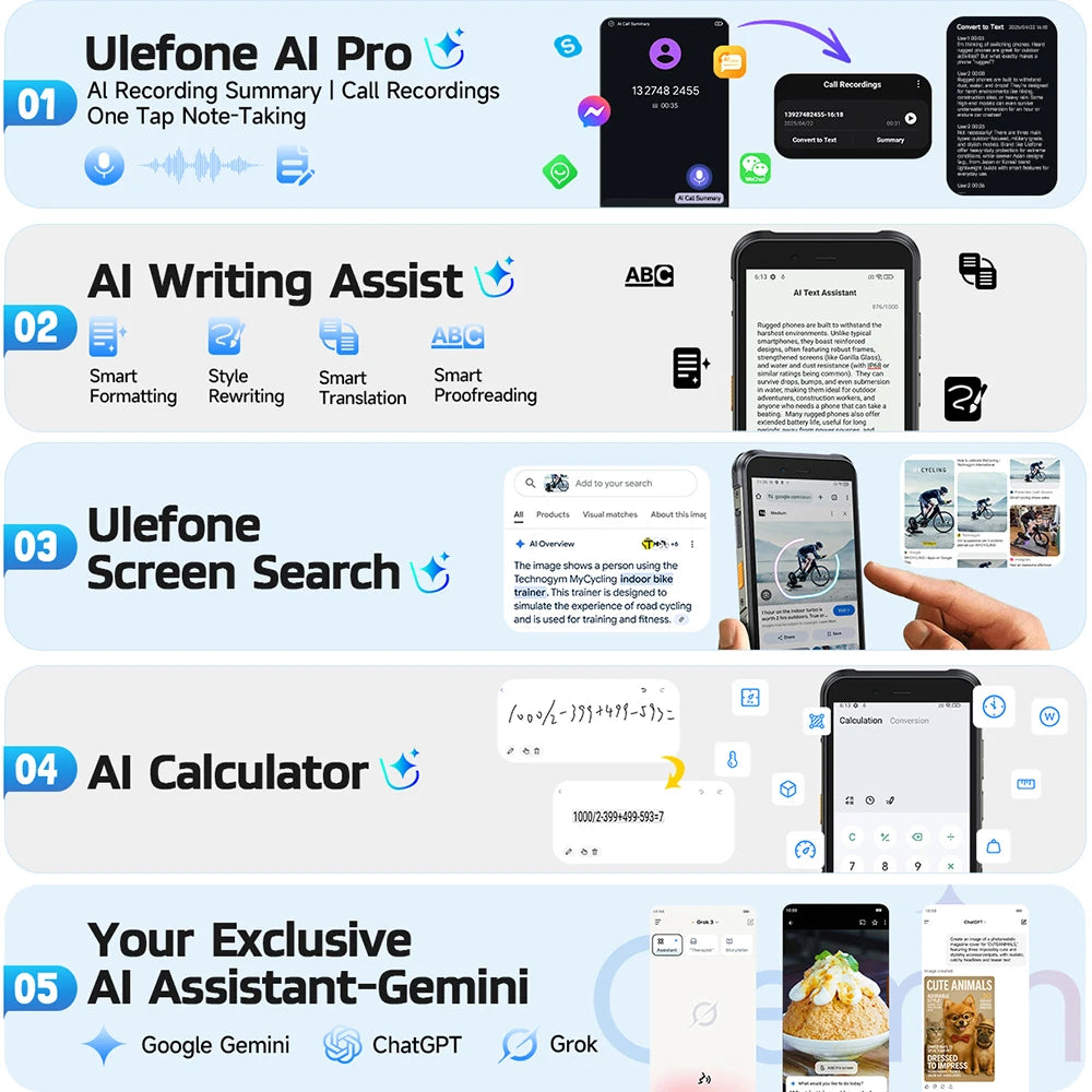 【Estreno mundial】Ulefone RugKing 4G Teléfono resistente Android 15 Hasta 16GB+256GB Smartphone resistente al agua 9600mAh NFC Versión global