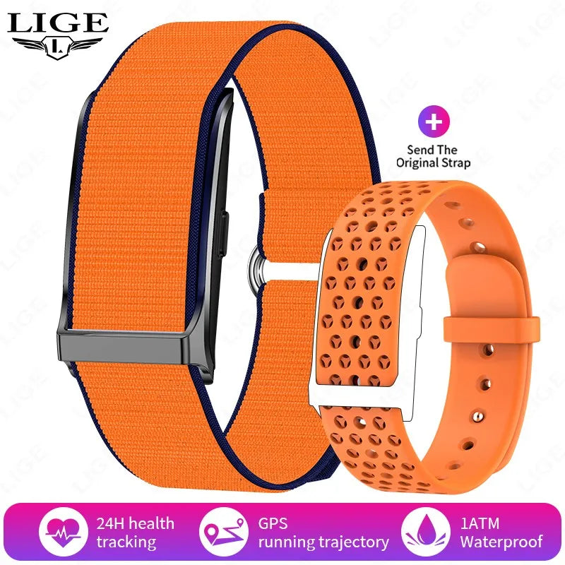 LIGE - Pulsera inteligente sin pantalla para hombre y mujer, con monitor de ritmo cardíaco, presión arterial, sueño, podómetro, rastreador de actividad física, 2025