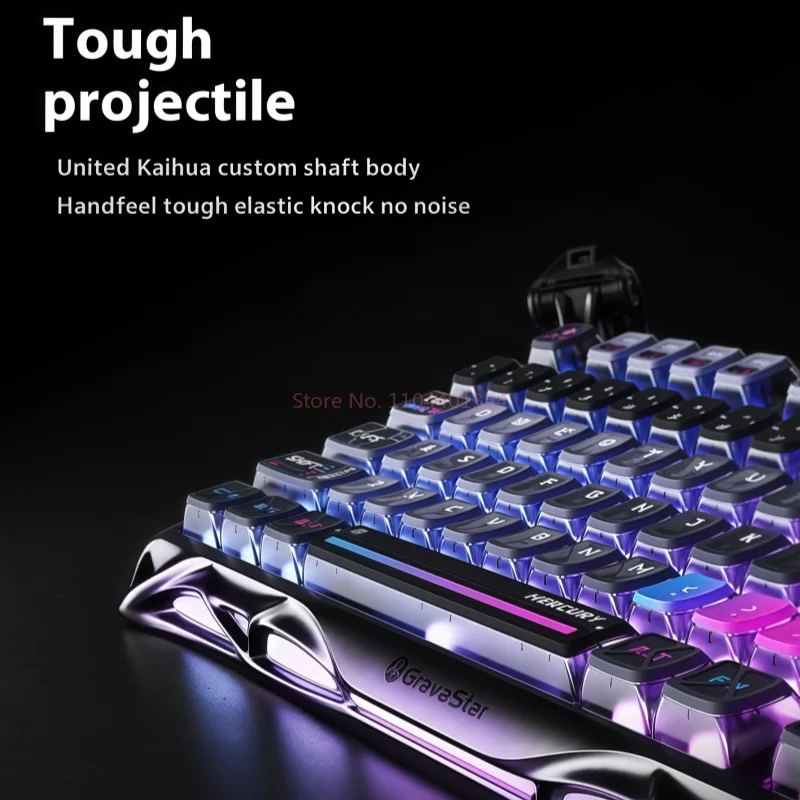 Teclado mecánico para juegos de deportes electrónicos GravaStar 75k1pro, 79 teclas, estilo cyberpunk, de aleación de aluminio, para tableta, portátil, juegos de oficina