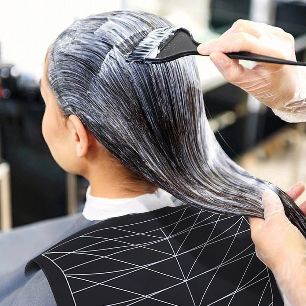 Capa de silicona para cortar el pelo, tapete impermeable para cortar el pelo con guías, collar guía para cortar el pelo, collar para teñir el pelo para salón y hogar.