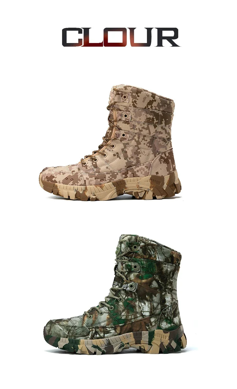 2024 Men boots Tactical Shoes High Top Hiking Durable  Anti-Slip Outdoor Climbing Trekking shoe Military Tactical Low Boots