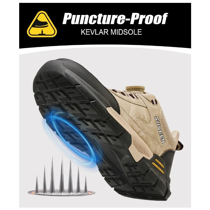 Nuevos zapatos de seguridad para hombre, zapatos de trabajo resistentes a perforaciones, calzado de protección para hombre, botas de trabajo resistentes al desgaste, botas tácticas.