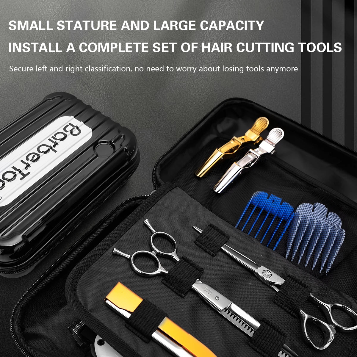 Estuche portátil para tijeras de peluquería, resistente a golpes, maletín de maquillaje, impermeable, sin deformación, para herramientas de peinado.