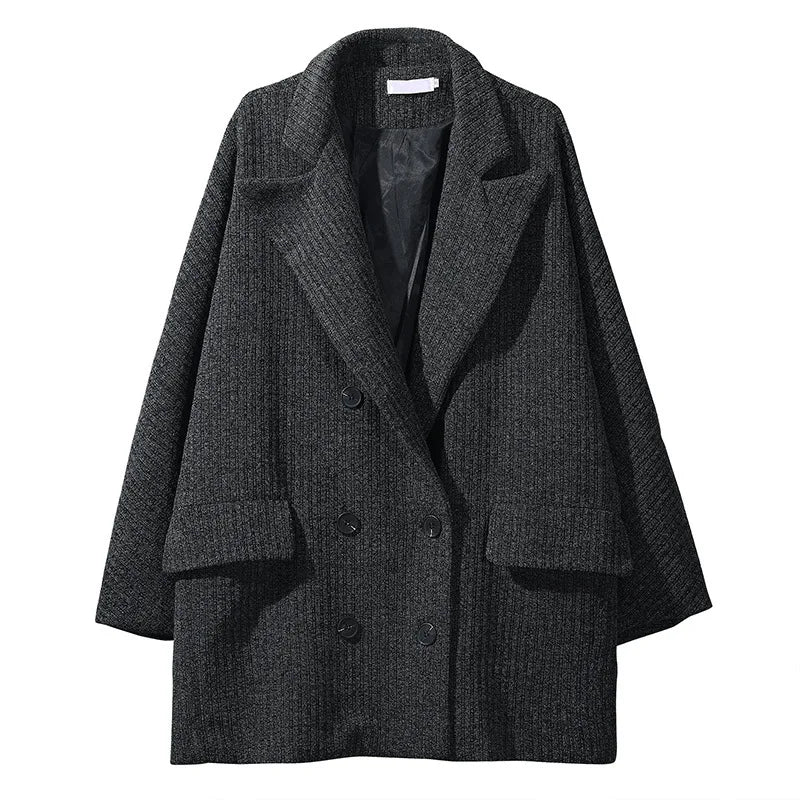 Abrigo largo entallado estilo coreano ligero de longitud media para hombre, abrigo juvenil sin cuello, abrigo de primavera para hombre.