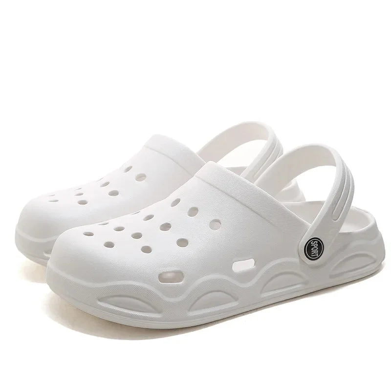 Zapatos de verano para hombre, para exteriores, con tacón medio cubierto, para jardín, playa, tipo zueco, transpirables, de material EVA, sandalias cómodas.