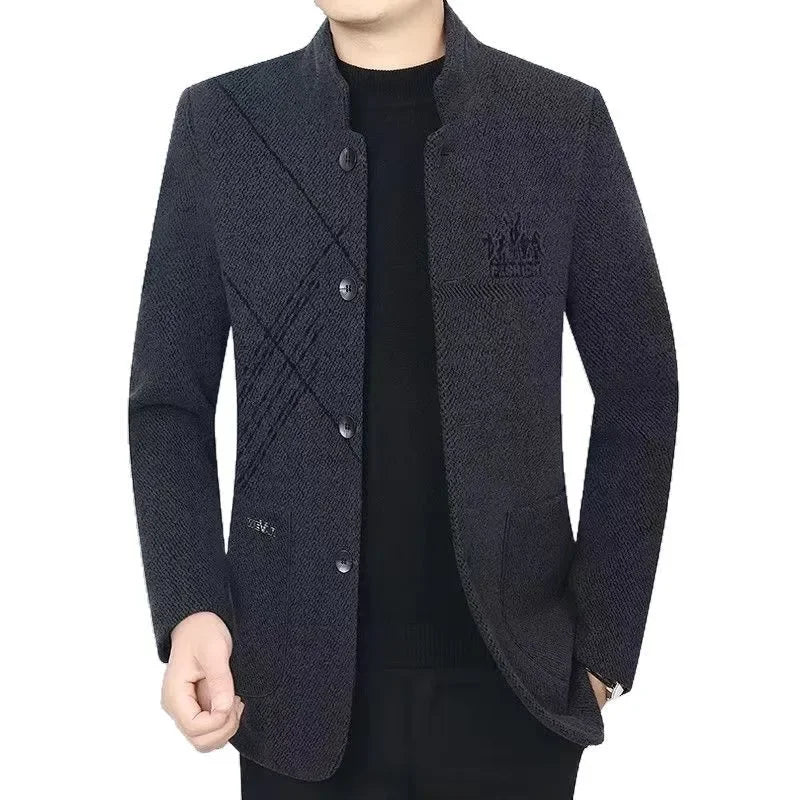 Chaqueta informal de cuello alto para hombre, de primavera, otoño e invierno, de estilo informal, de negocios, modelo fino, adecuada para verano, de origen chino.