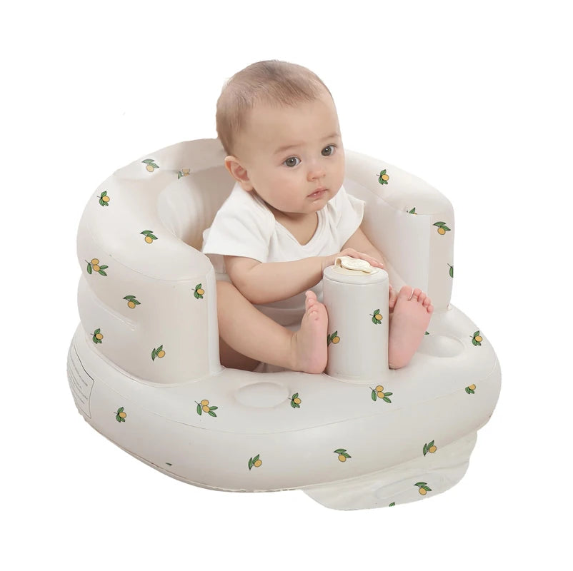 Asiento inflable para bebés de 3 a 36 meses, sofá infantil con bomba de aire incorporada, asiento Bumbo para aprender a sentarse, alimentar y acampar.