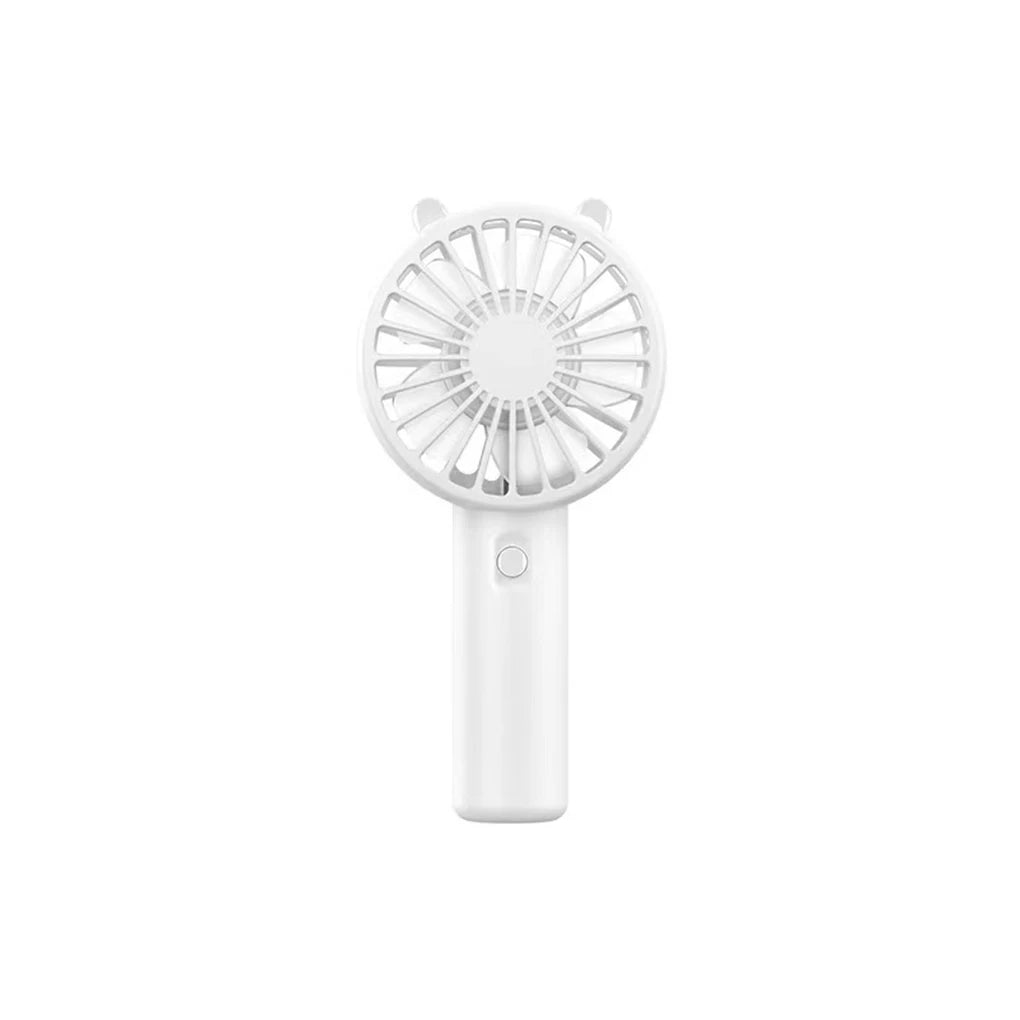 Ventilador portátil recargable por USB, ventilador de escritorio con base, pequeño ventilador de maquillaje para pestañas, para mujeres y niñas, para exteriores, oficina, color blanco