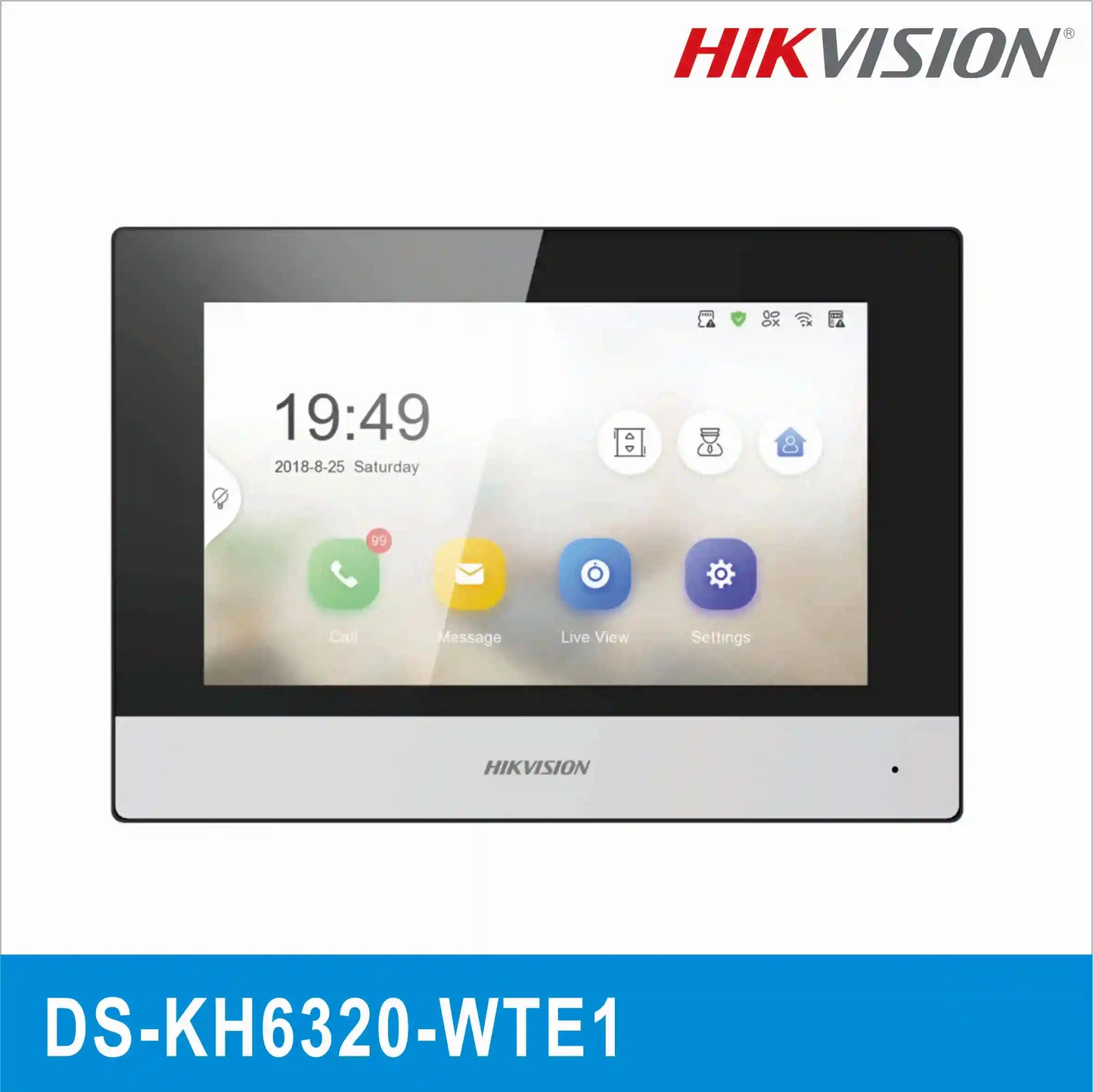 Monitor interior Hikvision Original DS-KH6320-WTE1 de 7 pulgadas con wifi, PoE, altavoz y micrófono integrados, y videoportero inalámbrico.