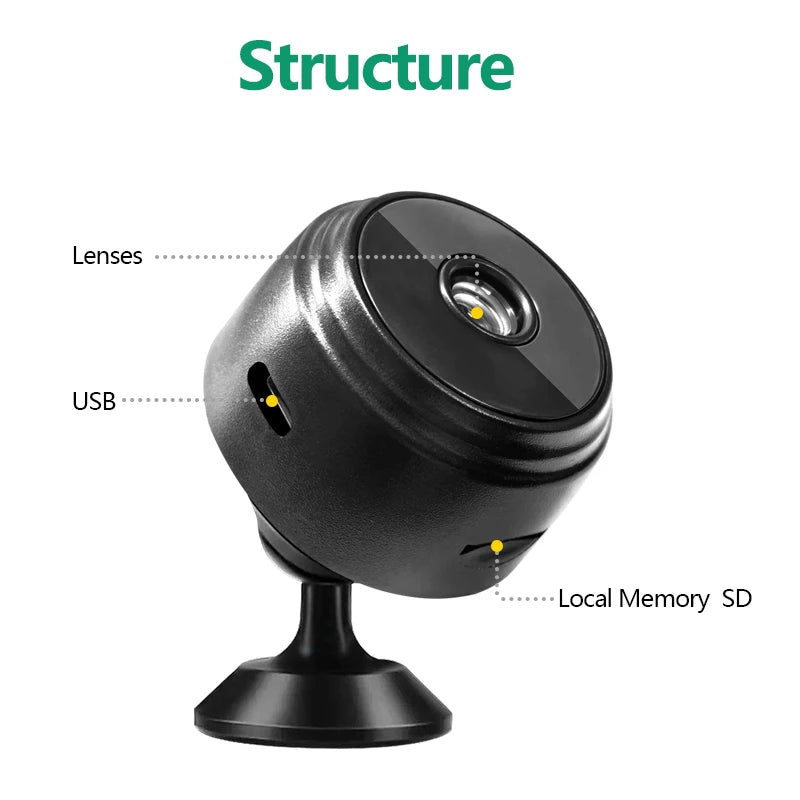 Monitor inteligente A9 HD Wifi, cámaras de vigilancia, videocámara con sensor, video web, seguridad para el hogar, seguridad inalámbrica
