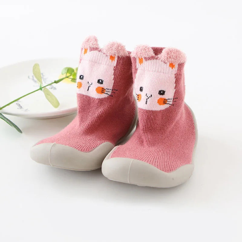 Zapatos para bebés, primeros pasos, para niños y niñas, suela de goma suave antideslizante, zapatos casuales descalzos, botines de punto