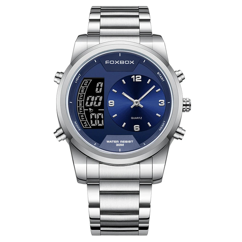 LIGE - Reloj digital de moda para hombre, deportivo, informal, resistente al agua, de cuarzo, cronógrafo de lujo, marca FOXBOX