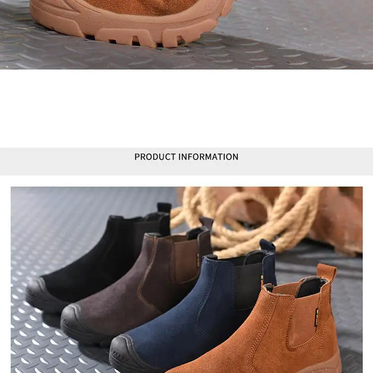 Anti Smashing And Anti Piercing Suede Safety Shoes Men's Steel Toe Cap Protection Work Shoes Fashion Scarpe Antinfortunistiche