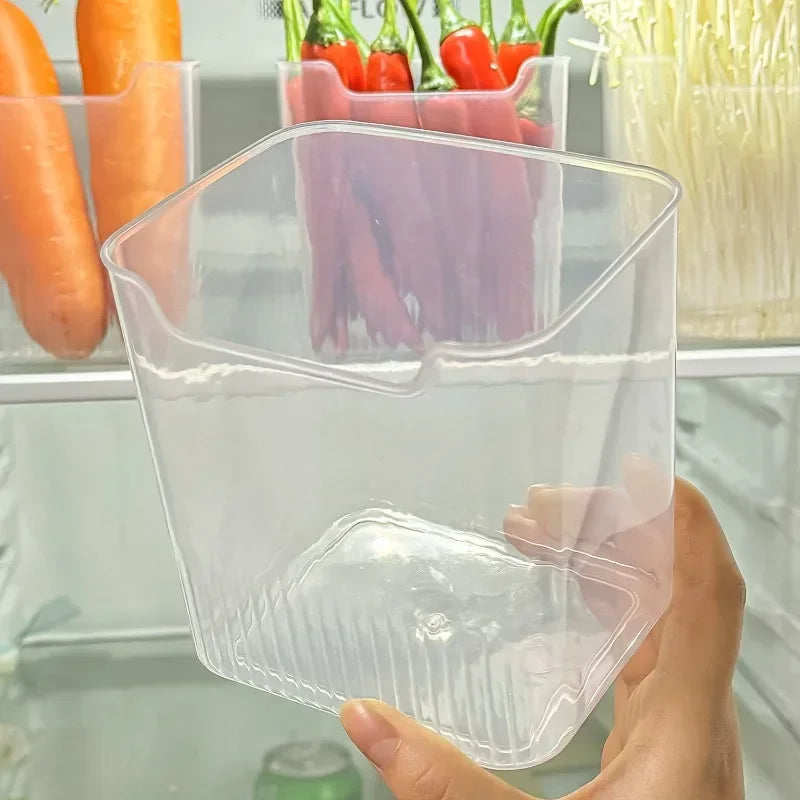 1/6 cajas de almacenamiento para puerta lateral de refrigerador, portátiles, para conservar verduras y frutas, de plástico de grado alimenticio para cocina.