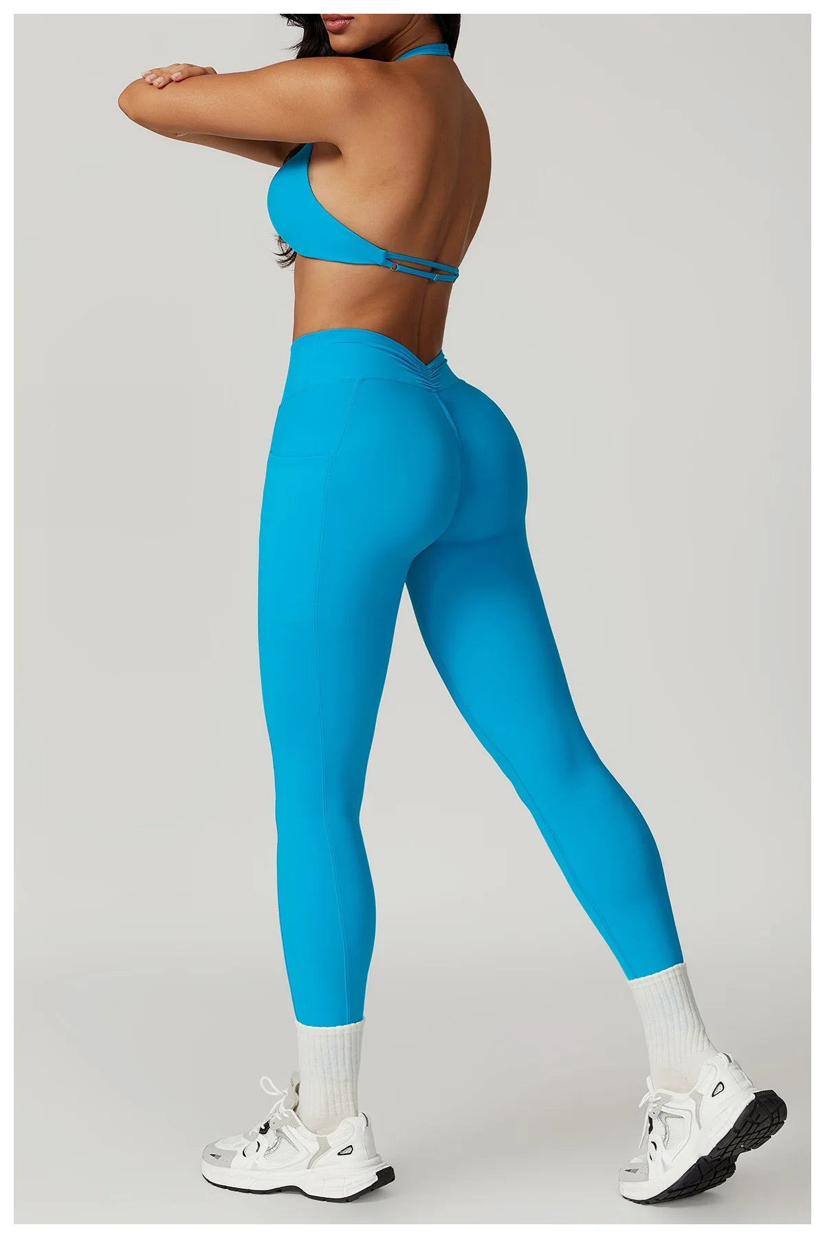V-shaped Back Yoga Pants High Waist Leggings Gym Workout Tights Sport Women Fitness Female Legging Tummy Control Running Tights