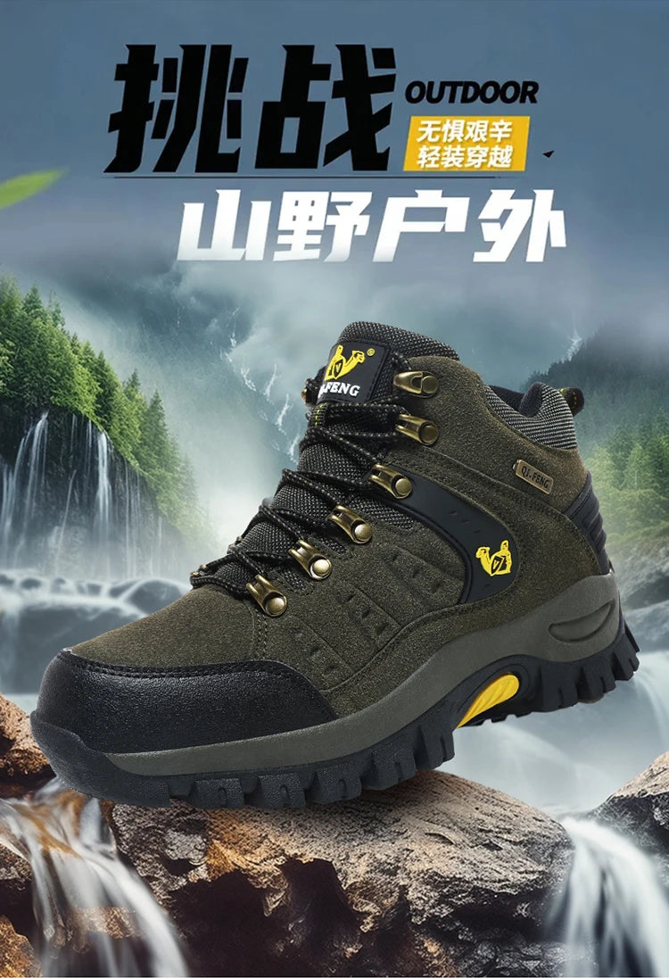 Botines clásicos de moda para hombre, resistentes al desgaste, de ante de vaca, cómodos, para caminar, tácticos