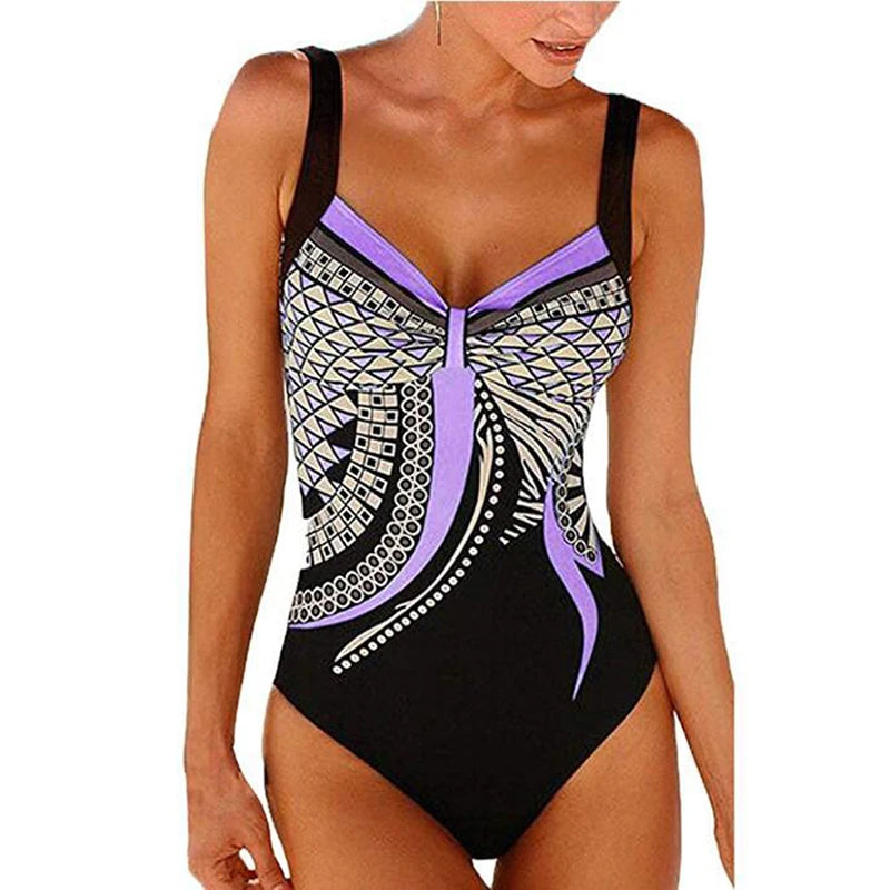 2024 One Piece Swimsuit Sexy Ruched Tummy Control Swimwear Women Vintage Solid Monokini Beachwear Female Bathing Suit Plus Size