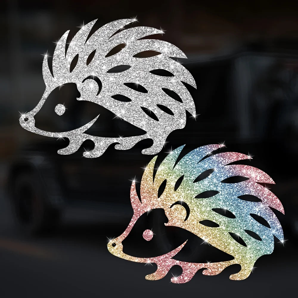 1 pieza de linda pegatina decorativa para coche de erizo con purpurina brillante, vinilo autoadhesivo para decoración de coche adecuada para coches, camiones