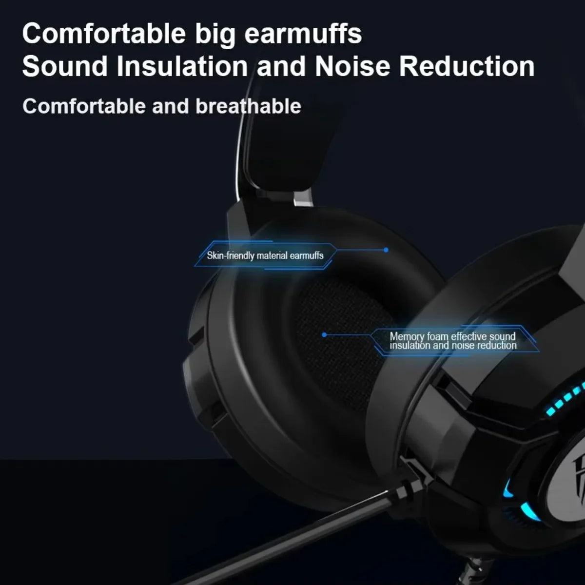 Auriculares para juegos AULA S602 con micrófono, sonido envolvente virtual, graves, luz RGB, cancelación de ruido, auriculares con cable y accesorios para juegos