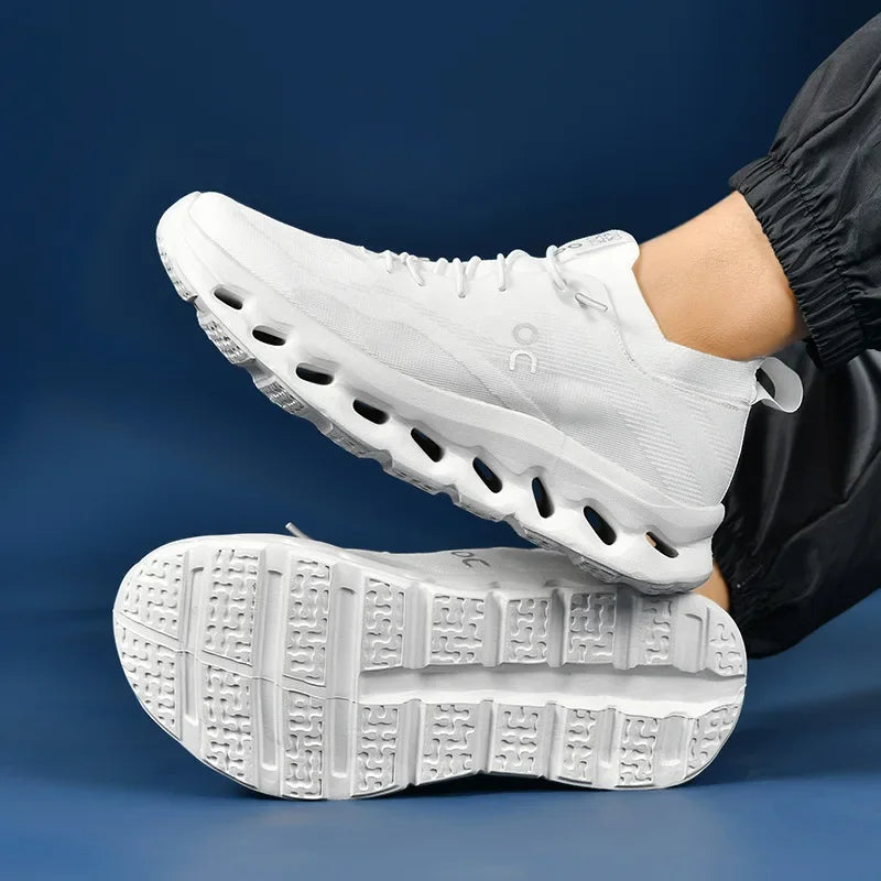 Zapatillas deportivas informales retro de moda para papá con absorción de impactos, parte superior sintética transpirable y suela de goma.