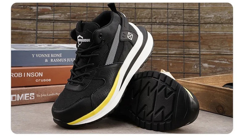 Nuevo calzado de seguridad para hombre, de cuatro estaciones, con puntera de acero antiaplastamiento y antiperforación, suela blanda antideslizante, para trabajo.