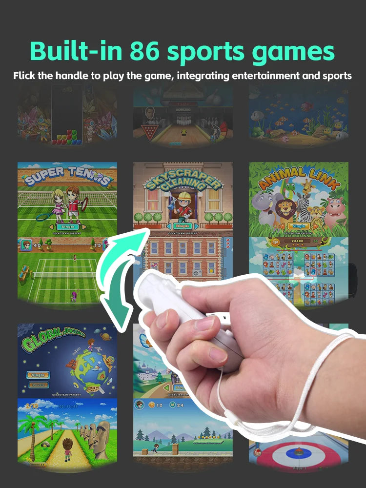 Juego retro con controlador inalámbrico de 2.4G, consola de juegos clásica con detección de movimiento 4k, videojuego integrado con 1000 juegos de NES.