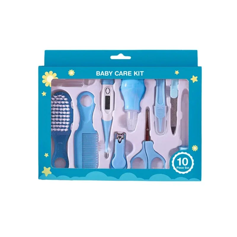 Kit de cuidado diario para uñas y cabello de bebés recién nacidos, 10 piezas, cepillo de aseo para niños, peine y cortaúñas seguro, juego de regalo para bebés.