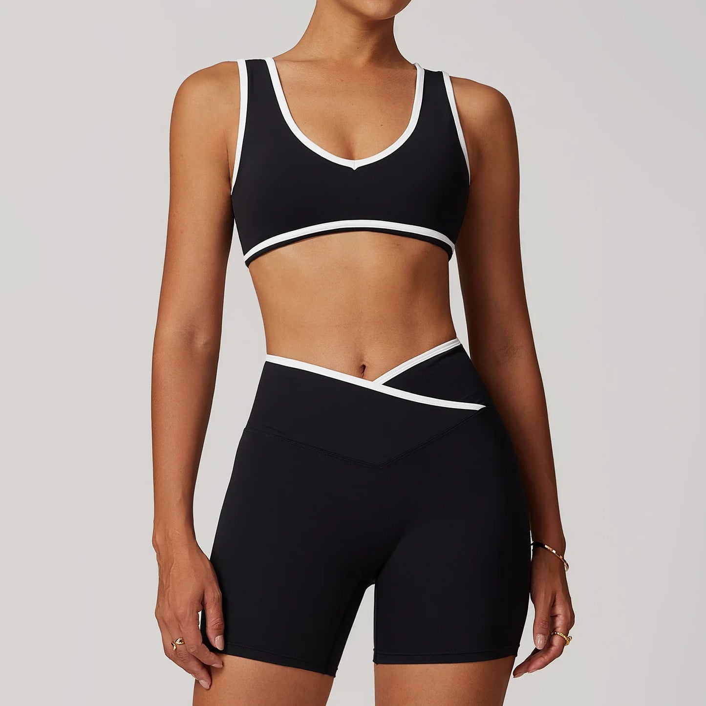 Conjunto de yoga de 2 piezas, ropa deportiva para entrenamiento, chándal de gimnasio, leggings de cintura alta, sujetador deportivo, ropa deportiva para mujer
