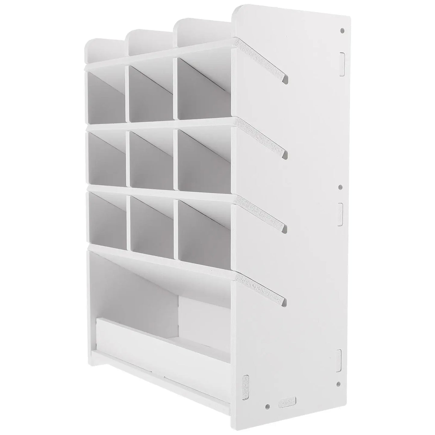 Caja de almacenamiento de escritorio, organizador de papelería de madera para oficina, escuela, oficina, soporte para bolígrafos, sala de estar, mesa de centro, organizador de control remoto