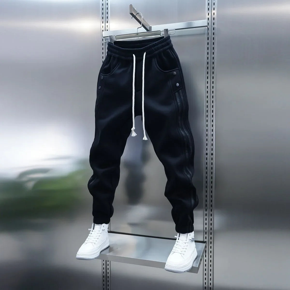 Pantalones casuales de primavera 2025 para hombre, modernos, con cintura elástica y banda, pantalones deportivos versátiles y de moda.