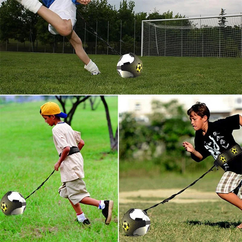 Pelota de juguete para deportes al aire libre con columpio elástico, paquete auxiliar de entrenamiento de fútbol, correas para practicar habilidades personales y ejercicio físico.