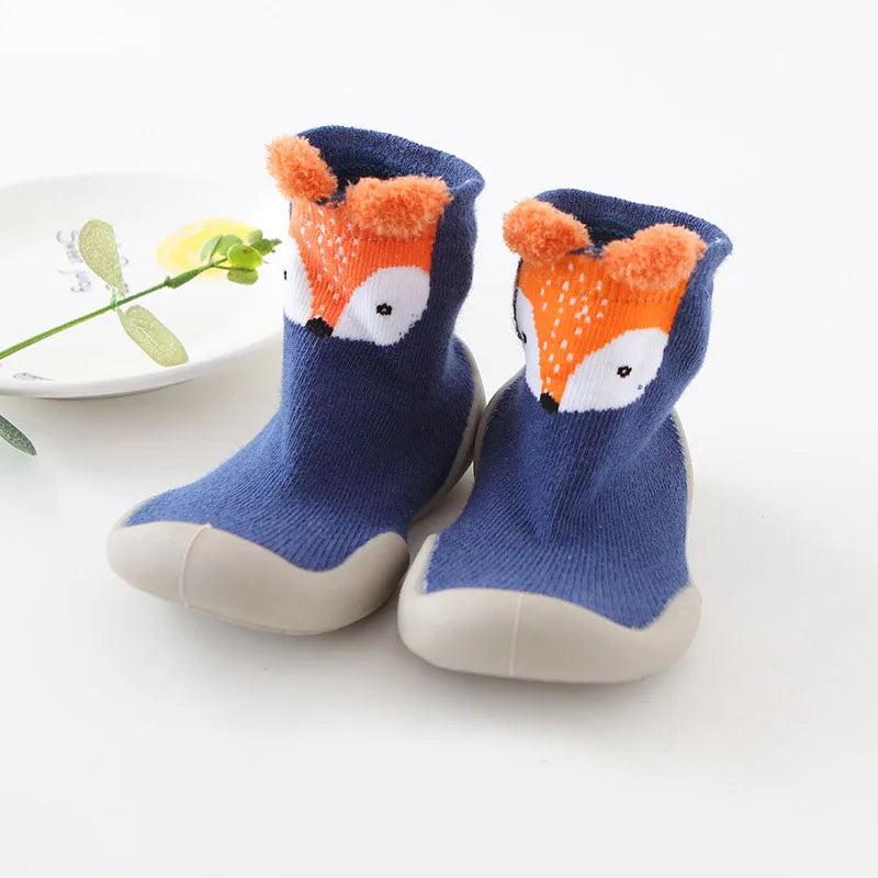 Zapatos para bebés, primeros pasos, para niños y niñas, suela de goma suave antideslizante, zapatos casuales descalzos, botines de punto