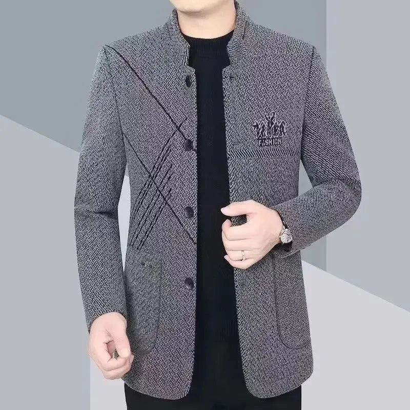 Chaqueta informal de cuello alto para hombre, de primavera, otoño e invierno, de estilo informal, de negocios, modelo fino, adecuada para verano, de origen chino.
