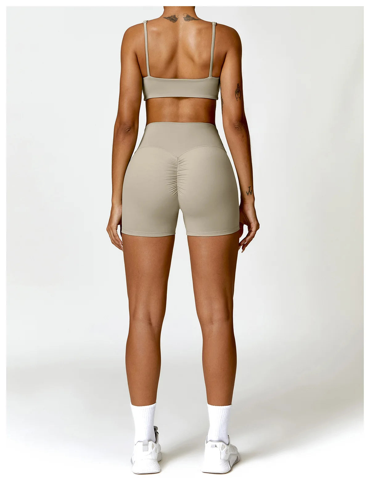Conjunto de chándal de yoga para mujer, 2 piezas, ropa deportiva para entrenamiento, ropa deportiva, leggings de gimnasio, sujetador de fitness, top corto, trajes deportivos de manga larga