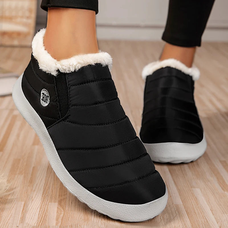 Botas de nieve cálidas para hombre, zapatillas de invierno de talla grande, zapatos de felpa para hombre, botines impermeables unisex, zapatos de trabajo para hombre, calzado