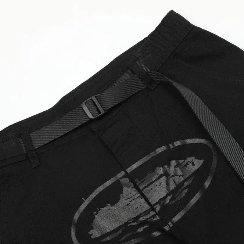 Pantalones cortos de trabajo holgados e informales con estampado multibolsillos para hombre, estilo hip hop, estilo urbano, a la moda