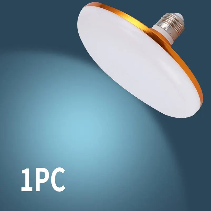 Bombilla LED CA 220 V, base E27, lámpara de bajo consumo para el hogar, 15 W, iluminación interior, luz de platillo volador, 6500 K, lámpara de techo, luz de garaje