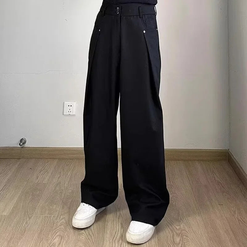 Pantalones casuales de verano para hombre, de lyocell fino, con sensación de hielo, de seershawn, de pierna ancha, holgados, rectos, cómodos y transpirables.