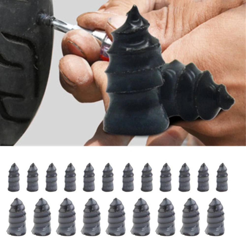20 tornillos autorroscantes de goma para reparación de neumáticos, de silicona, para coche, de cemento y de goma.