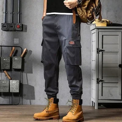 Pantalones cargo vintage estilo americano, holgados, de pierna recta, informales, para hombre, ligeros, de verano, con pierna ancha, estilo harén.