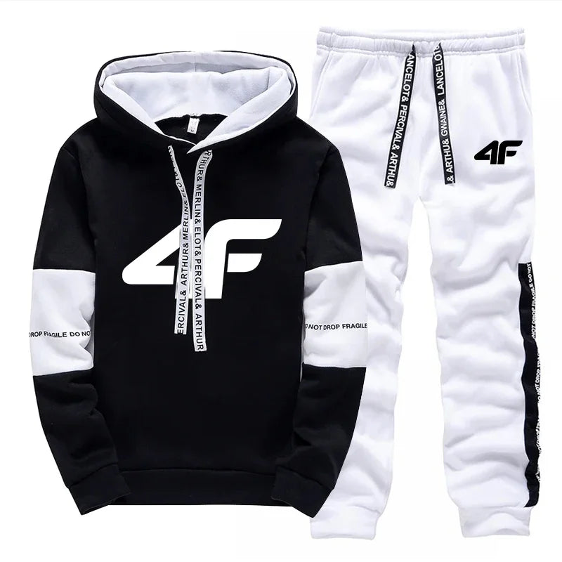 Chándal deportivo de gran oferta para hombre, con capucha, manga larga, informal, de una sola pieza, sudadera y pantalones deportivos de uso diario, cómodo para correr al aire libre.