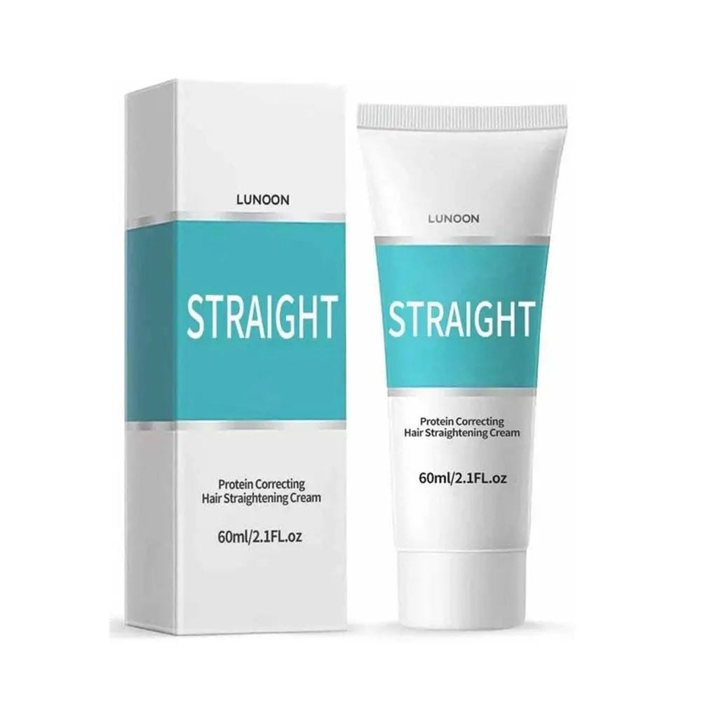 Crema de queratina para alisar el cabello (60 ml), tratamiento profesional para cabello dañado, alisado más rápido, cuidado del cabello rizado, crema correctora con proteínas.