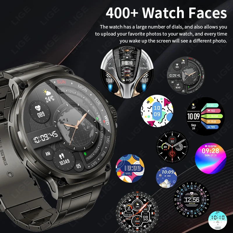 Reloj inteligente Ultra HD de 1,85 pulgadas para hombre, con GPS, pulsera deportiva para exteriores, batería grande de 710 mAh, reloj de seguimiento de actividad física para Android e iOS.