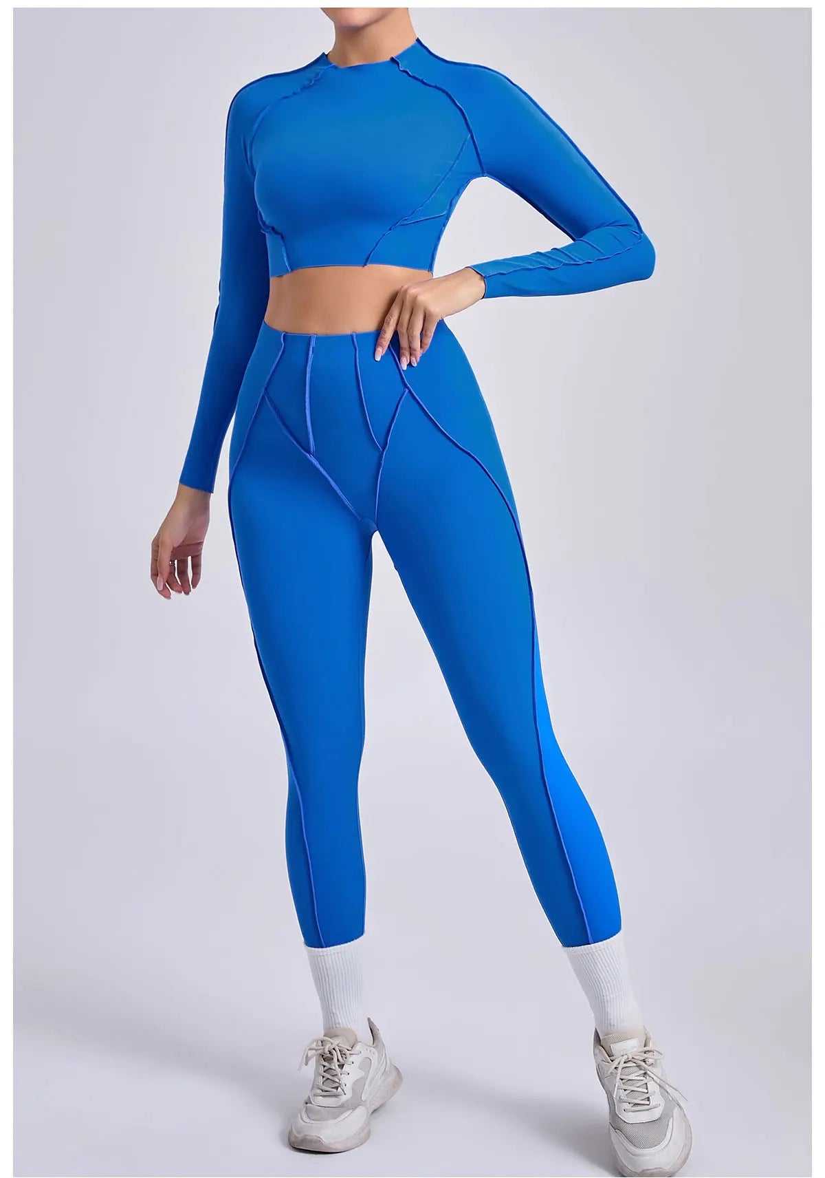 Yoga Set Workout Tracksuits 2 Pieces Gym Clothes Sportswear Yoga Suits For Women Fitness Set Sports Long Sleeved Gym Leggings