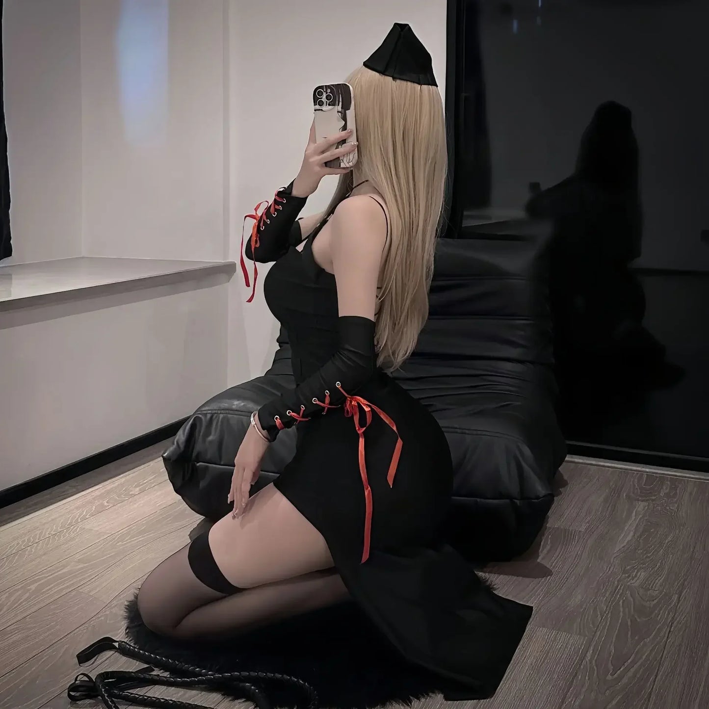 Anime Sword Art Online Dark Nurse Cosplay Dress Uniform Costumes Women Sexy Lingerie Outfits Role Play Halloween Suit