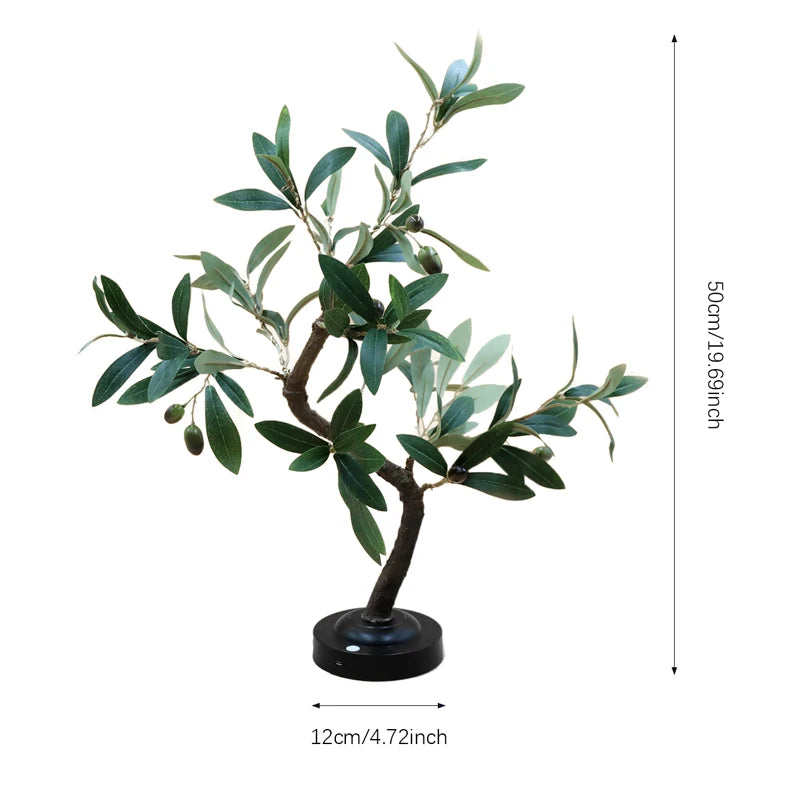 Luces LED para árbol, luz ambiental verde, lámparas de mesa con batería, para interiores, salas de estar, dormitorios, camping, decoración de verano para el hogar.