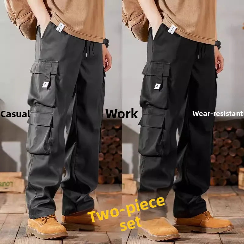 Pantalones de trabajo para hombre, de pierna recta, estilo casual, resistentes, tipo cargo, para trabajos pesados, transpirables y cómodos, estilo militar.