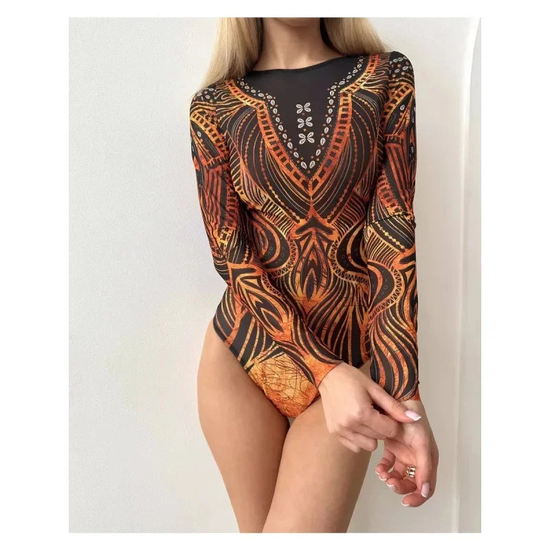 Nuevo bikini de una pieza transfronterizo 2025, traje de baño ruso, diseño integrado, cómodo y elegante.