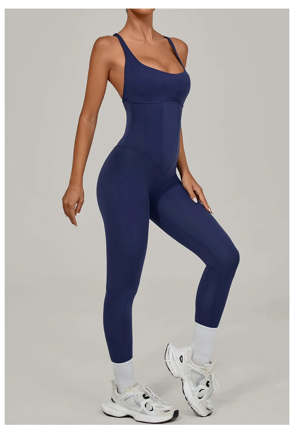 Nuevo mono de yoga para mujer, sexy, con espalda en V, cintura alta, realce de glúteos, tirantes ajustables, conjunto de yoga de secado rápido y transpirable, mono deportivo.