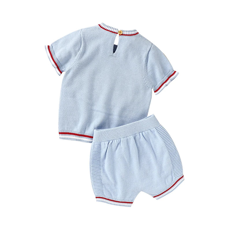 Conjuntos de ropa para bebé de 0 a 18 meses, recién nacido, niño, algodón, manga corta, jerseys, camisetas y pantalones cortos, trajes casuales, ropa de abrigo para niño pequeño, atuendo de verano